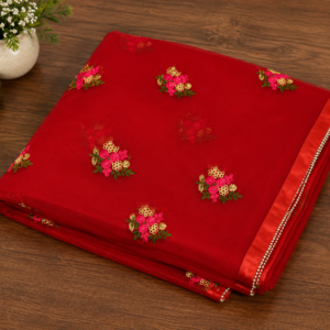 Embroidered Net Saree