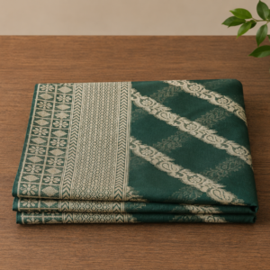 Woven Banarasi Organza Saree – Royal Teal
