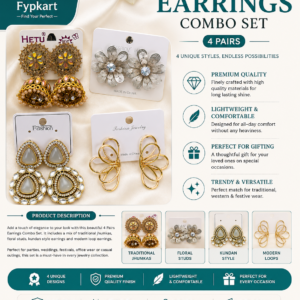 Premium Women's Fashion Earrings Combo Set (Pack of 4) – Traditional & Contemporary Collection