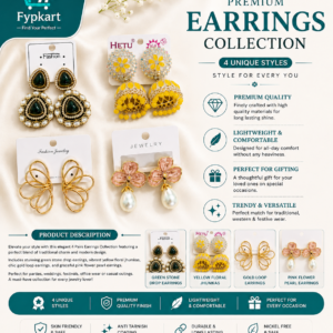 Stylish Party Wear, Traditional & Western Earrings Combo (Set of 4)