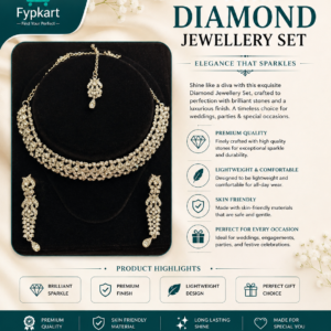 Fypkart Styles Premium Crystal Necklace Set with Matching Earrings | Elegant Party & Wedding Jewellery Set