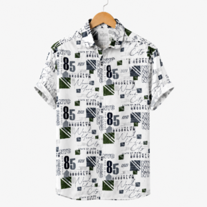 Fypkart Styles Men's Casual Printed Half Sleeve Shirt | White NYC Graphic Regular Fit Cotton Blend Shirt