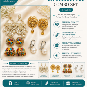 Premium Women's Designer Earrings Combo Set (Pack of 4) – Ethnic & Contemporary Collection