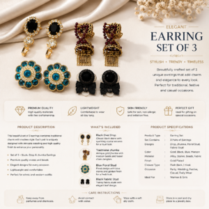 Women's Designer Earrings Combo Set (Pack of 4)