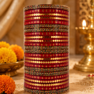 Traditional Red & Gold Bridal Chooda Bangle Set for Women | Wedding & Festive Wear
